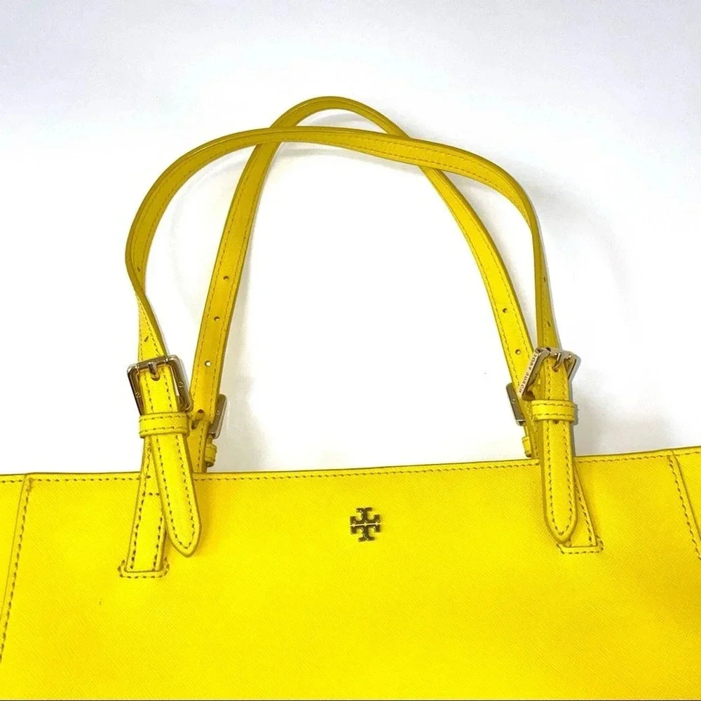 Tory Burch Sunny Yellow Saffiano Leather York Tote